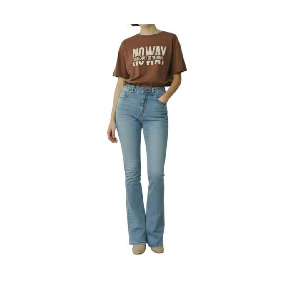 NEW AMBAR no way printed relaxed fit t-shirt in brown